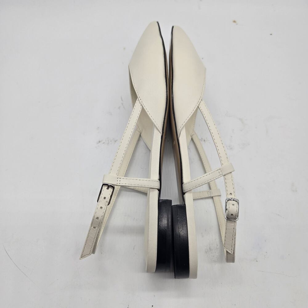 Everlane THE STUDIO SLINGBACK FLAT shoes size 8 ivory cream pointed toe New - Picture 6 of 11